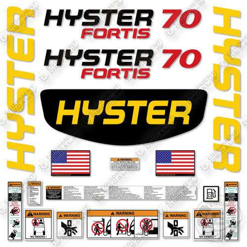 Hyster S70FT Decal Kit Forklift -Aftermarket Kit