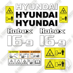 Hyundai 16-9 Decal Kit Mini Excavator - Aftermarket Kit