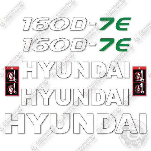 Hyundai 160D-7E Custom Decal Kit Forklift - Aftermarket Kit