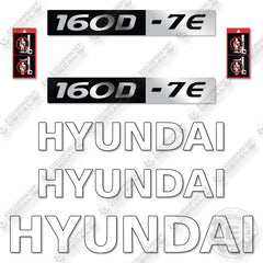 Hyundai 160D-7E Decal Kit Forklift - Aftermarket Kit