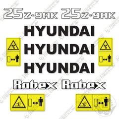 Fits Hyundai 25Z-9AK Decal Kit Excavator