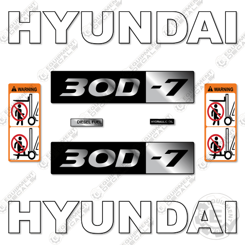 Fits Hyundai 30D-7 Decal Kit Forklift