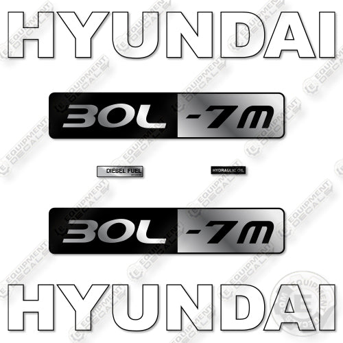 Hyundai 30L-7M Decal Kit Forklift - Aftermarket Kit
