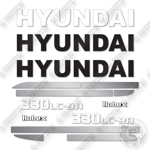 Hyundai 330LC-9A Decal Kit Excavator- Aftermarket Kit