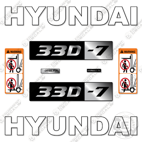 Fits Hyundai 33D-7 Decal Kit Forklift