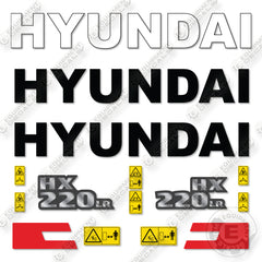 Hyundai HX20LR Decal Kit Crawler Excavator - Aftermarket Kit