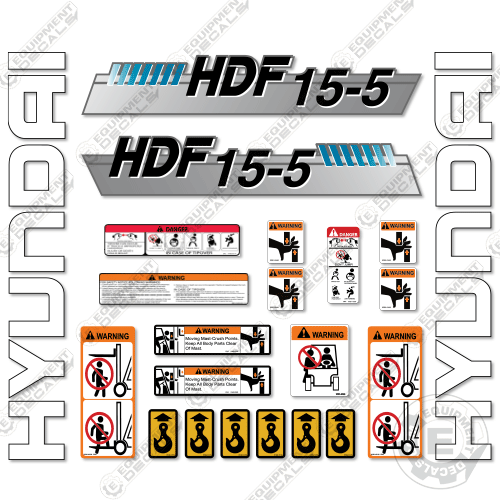 Fits Hyundai HDF15-5 Decal Kit Forklift
