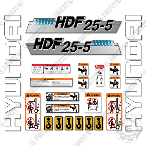 Fits Hyundai HDF25-5 Decal Kit Forklift