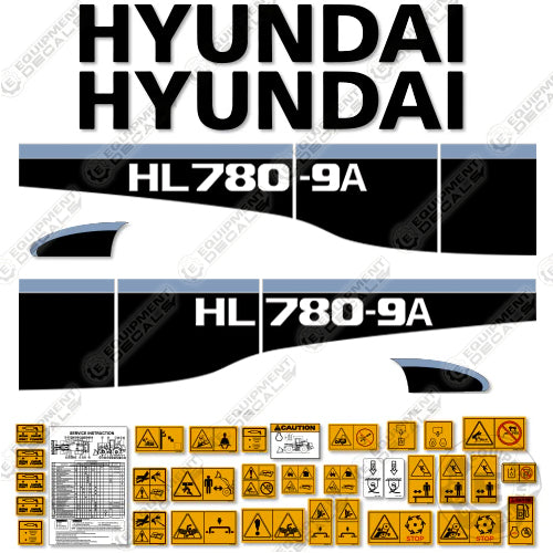 Fits Hyundai HL780-9A Decal Kit Wheel Loader