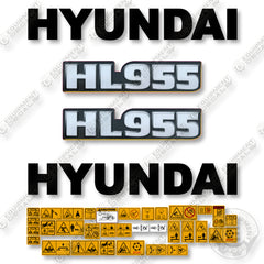 Hyundai HL955 + Warnings Decal Kit Wheel Loader - Aftermarket Kit