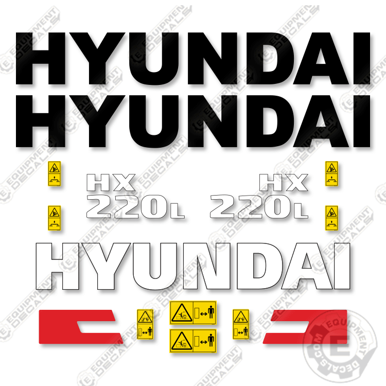 Fits Hyundai HX220L Decal Kit Excavator