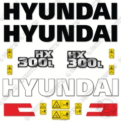 Fits Hyundai HX300L Decal Kit Excavator