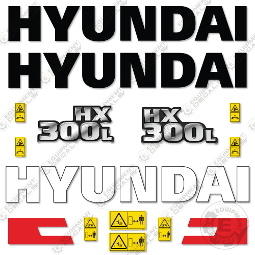 Hyundai HX300L Decal Kit Excavator - Aftermarket Kit – Equipment Decals