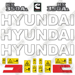 Fits Hyundai HX350AL Decal Kit Excavator
