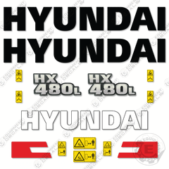 Fits Hyundai HX480L Decal Kit Excavator