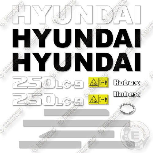 Fits Hyundai 250LC-9 Decal Kit Excavator