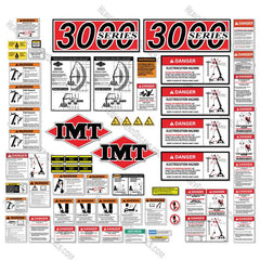 Fits IMT Crane Truck 3000 Series Full Safety Decal Kit with Logos