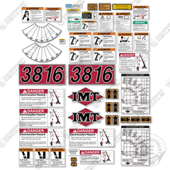 Fits IMT Crane Truck 3820 Series Full Safety Decal Kit with Logos