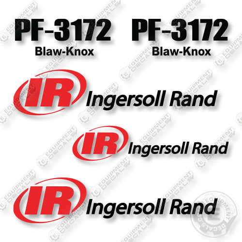 Ingersoll Rand BLAW KNOX PF3172 Decal Kit Asphalt Paver -Style 2- Aftermarket Kit