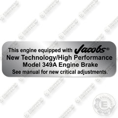 Jacobs 349A Decal Kit Engine Brake - Aftermarket Kit