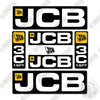Image of JCB 3C 15 Feet 4T Decal Kit Backhoe- New Style- Aftermarket Kit
