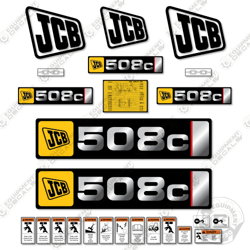 Jcb Telehandler Boom Sticker Fits JCB 508C Decal Kit Telehandler - CUSTOM STYLE! – Equipment Decals