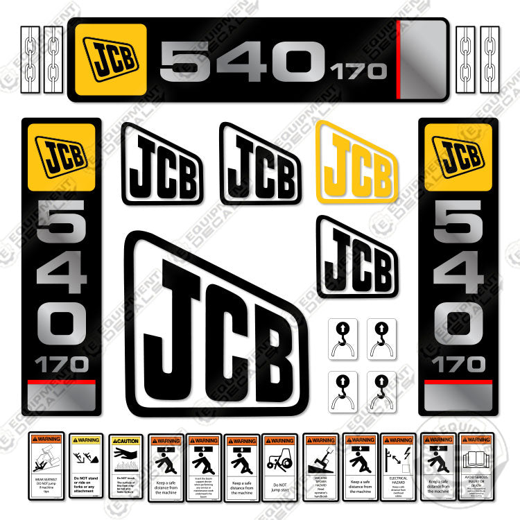 Fits JCB 540-170 Decal Kit Forklift