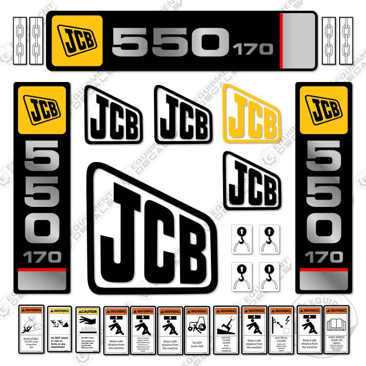 Fits JCB 550-170 Decal Kit Forklift