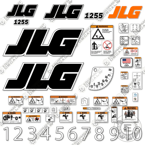 Fits JLG 1255 Decal Kit Telehandler