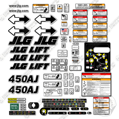 Fits JLG 450AJ Decal Kit Boom Lift