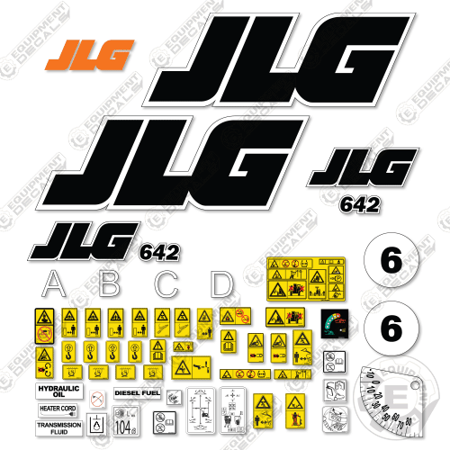 Fits JLG 642 Decal Kit Telehandler Equipment Decals
