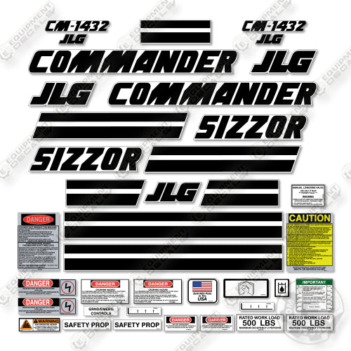 JLG CM1432 Decal Kit Scissor Lift -Aftermarket Kit