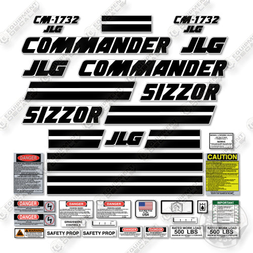 JLG CM1720 Decal Kit Scissor Lift -Aftermarket Kit