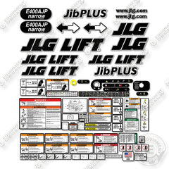 JLG E400AJP Decal Kit Electric Boom Lift (Narrow) - Aftermarket Kit