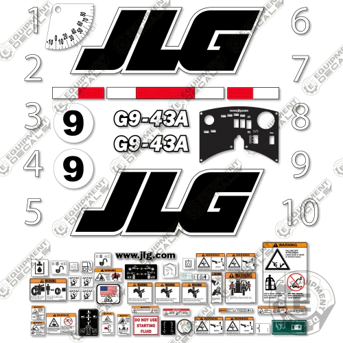 Fits JLG G943A Decal Kit Telehandler