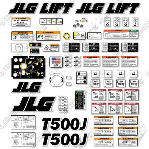 Fits JLG T500J Decal Kit Towable Boom Lift Equipment Decals