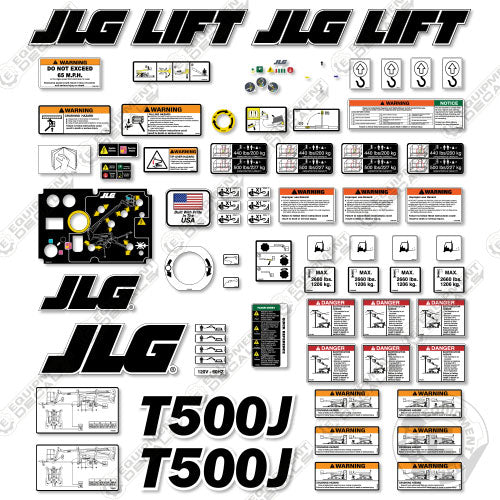 Fits JLG T500J Decal Kit Towable Boom Lift