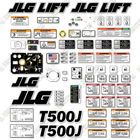 Fits JLG T500J Decal Kit Towable Boom Lift