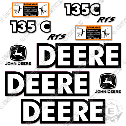 Fits John Deere 135C RTS Decal Kit Excavator