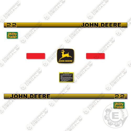 Fits John Deere 22 Decal Kit Utility Trailer