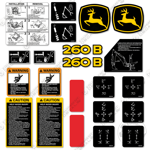 Fits John Deere 260B Decal Kit Backhoe Attachment