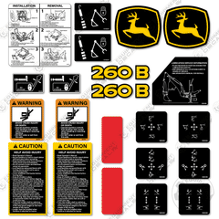 Fits John Deere 260B Decal Kit Backhoe Attachment