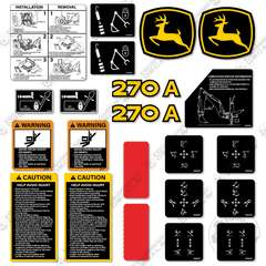 Fits John Deere 270A Decal Kit Backhoe Attachment