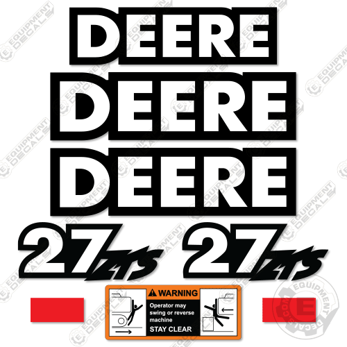 Fits John Deere 27 ZTS Excavator Decal Kit