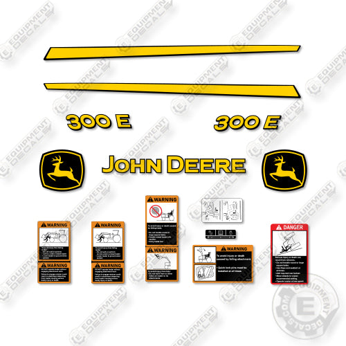 John Deere 300e Decal Kit Front End Loader- Aftermarket Kit