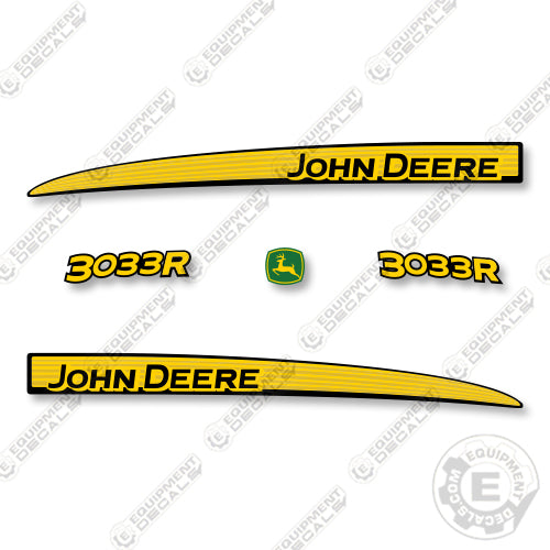 John Deere 3033R Closed Cab Decal Kit Compact Tractor - Aftermarket Kit