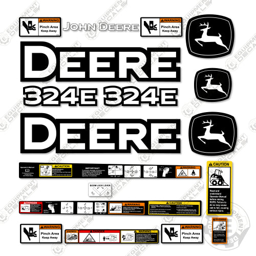 Fits John Deere 324E Decal Kit Skid Steer