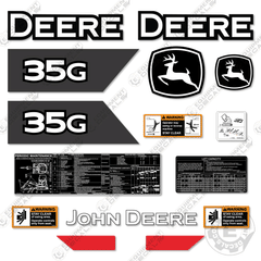 Fits John Deere 35G Decal Kit Excavator - 2021+