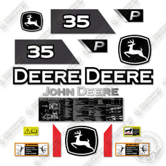 John Deere 35P Decal Kit Mini Excavator - Aftermarket Kit