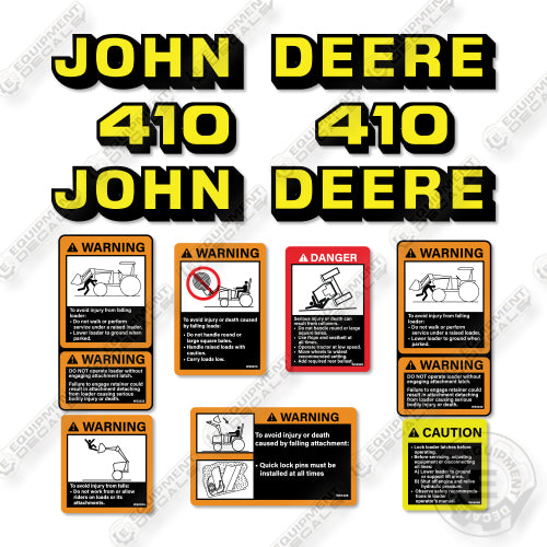 John Deere 410 Decal Kit Backhoe Loader - Aftermarket Kit